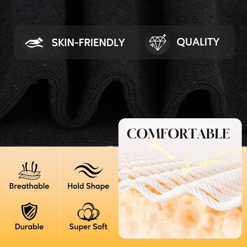 Zando Womens Plus Size Thigh High Socks Over the Knee Stockings Leg Warmers Striped Long Tube Tights Cosplay Stockings 1 Pack Black White US Size 8-12 - Image 4